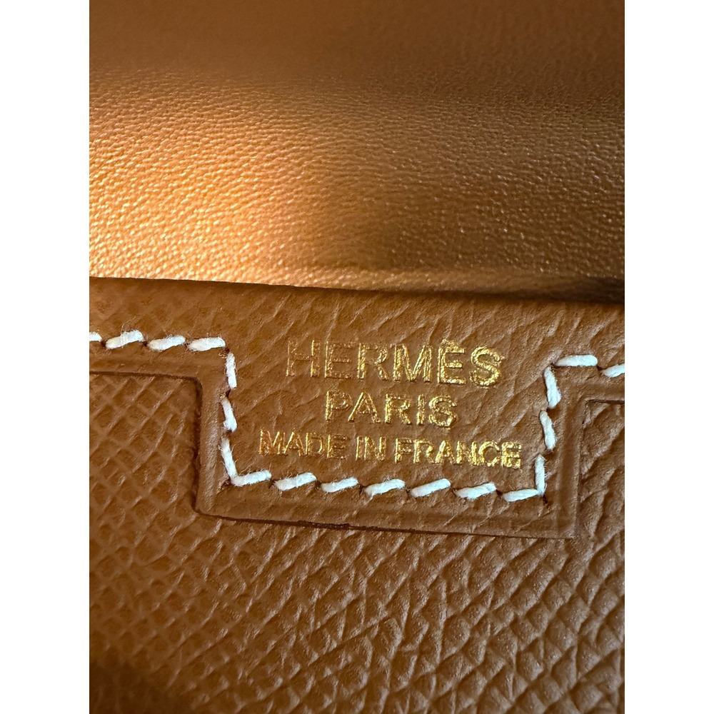 Hermes Jige Elan 29 Clutch Bag Gold Epsom Leather H Logo Brown Handbag Boxed - Picture 8 of 11